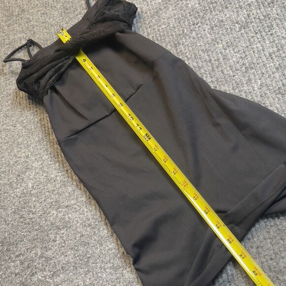 Free People FP MOVEMENT Size XS Lace Me Up One Piece Jumpsuit Black Stretch NEW - Picture 14 of 15